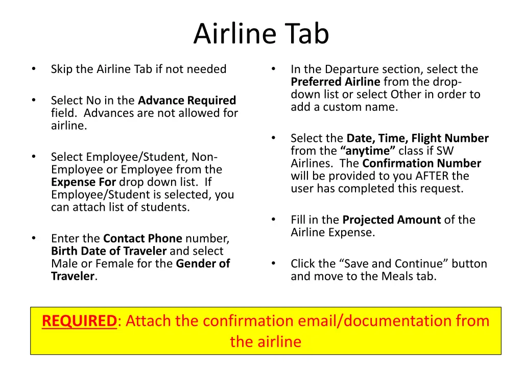 airline tab