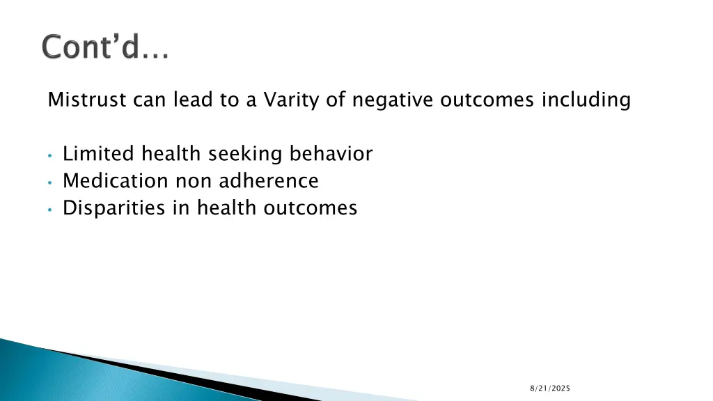 mistrust can lead to a varity of negative