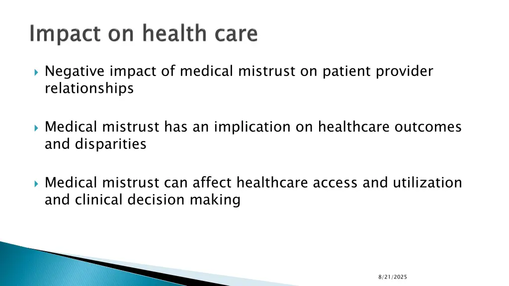 negative impact of medical mistrust on patient