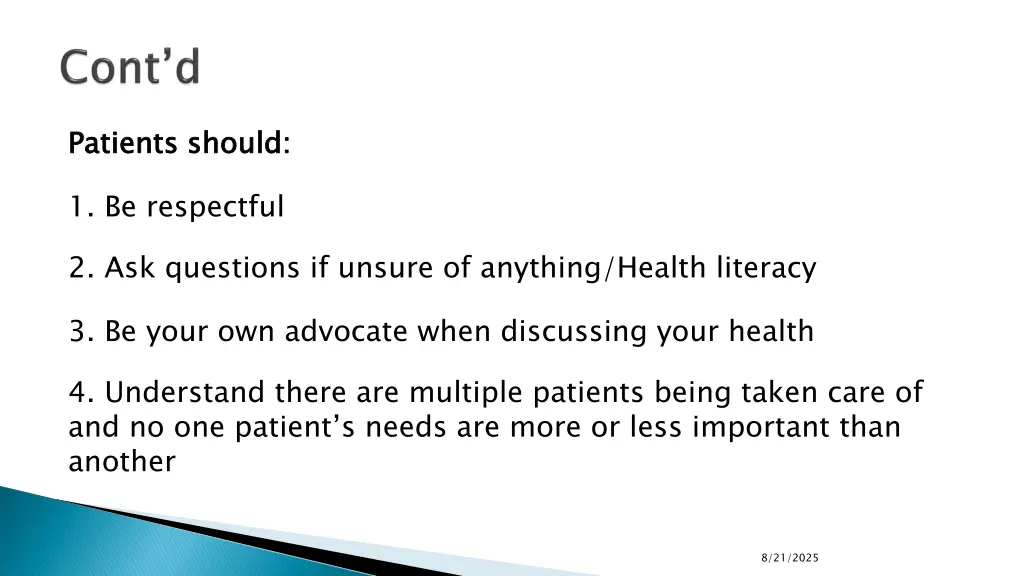 patients should