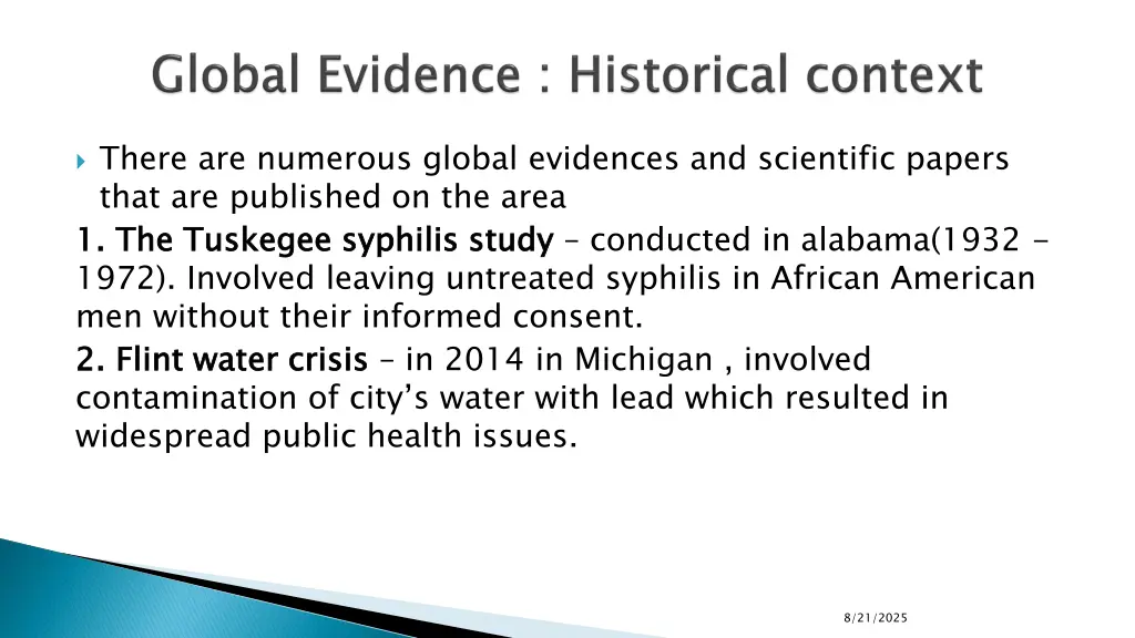 there are numerous global evidences