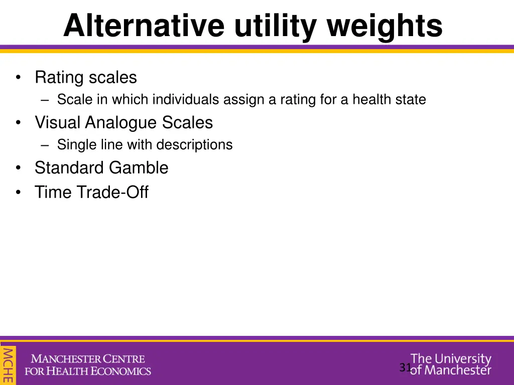 alternative utility weights 1