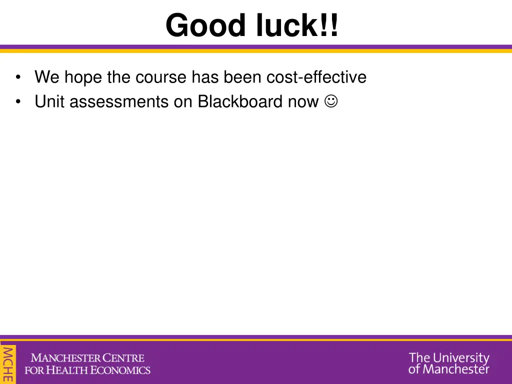 good luck