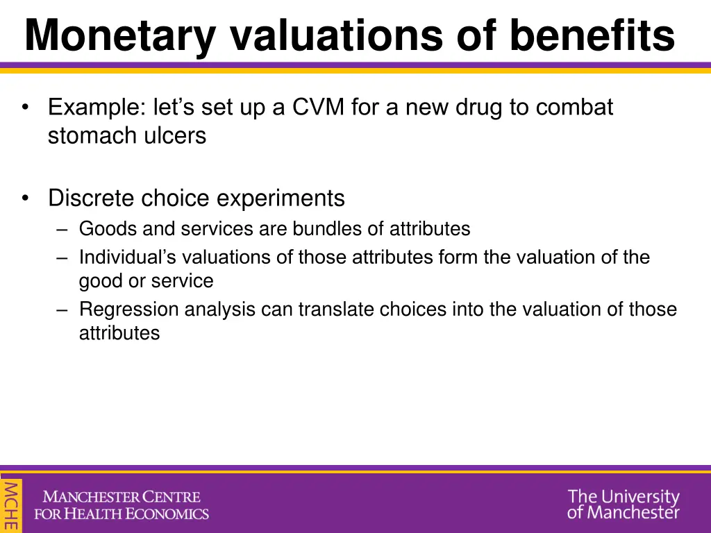 monetary valuations of benefits 2