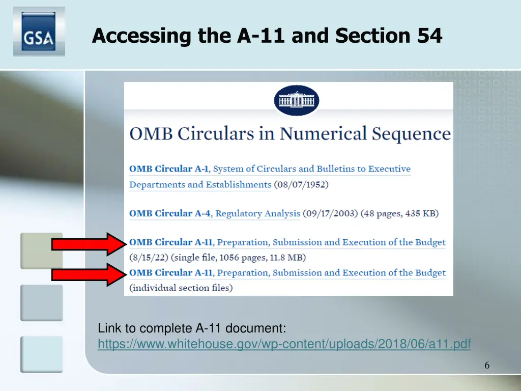 accessing the a 11 and section 54
