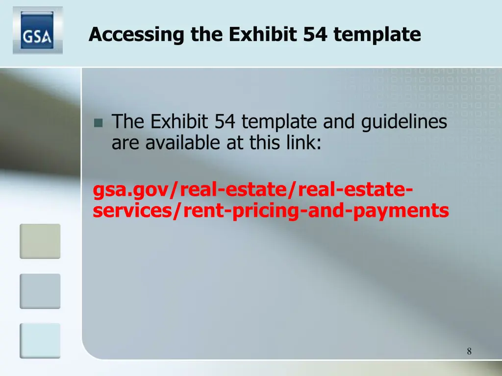 accessing the exhibit 54 template