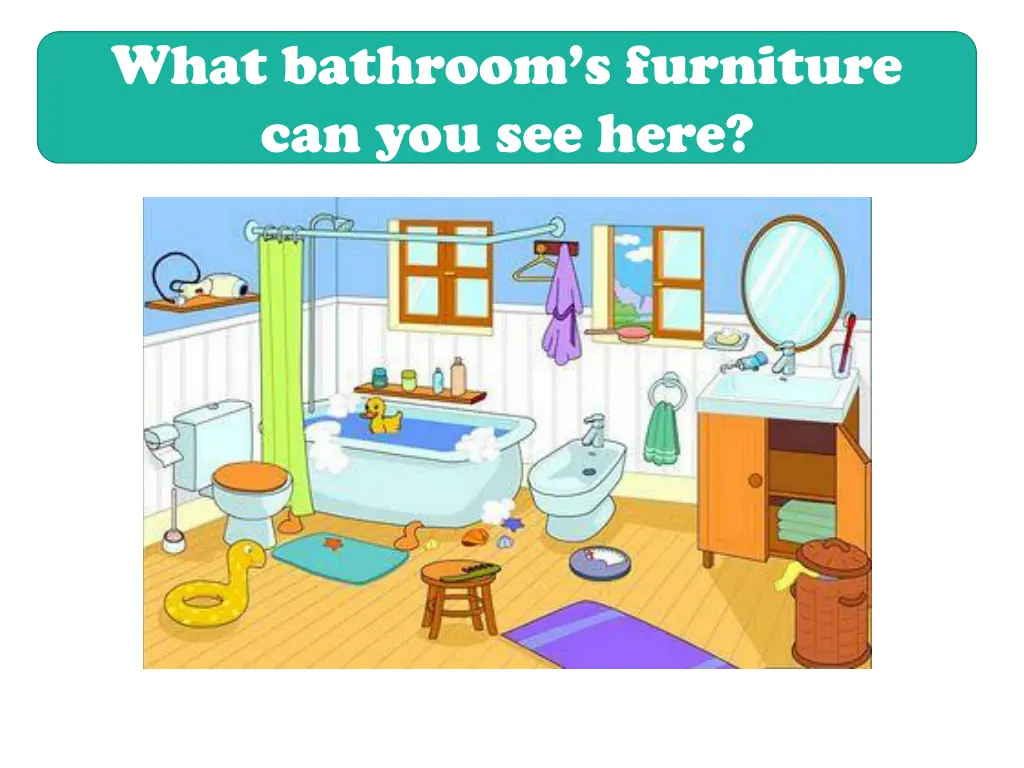 what bathroom s furniture can you see here