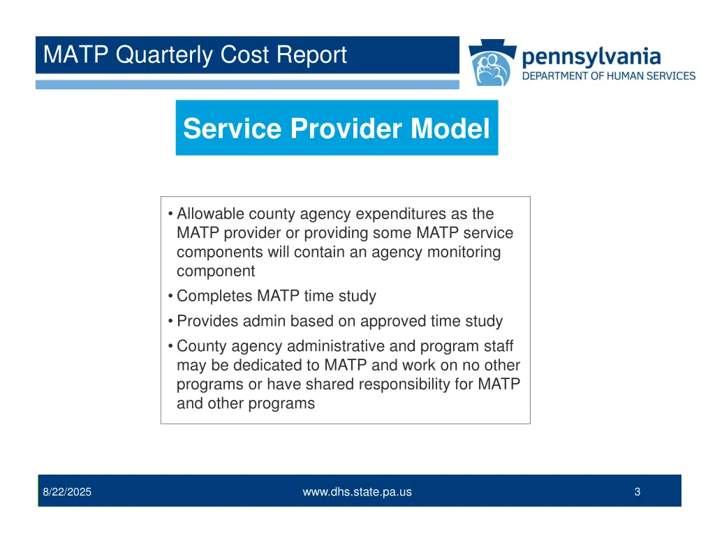 matp quarterly cost report 1
