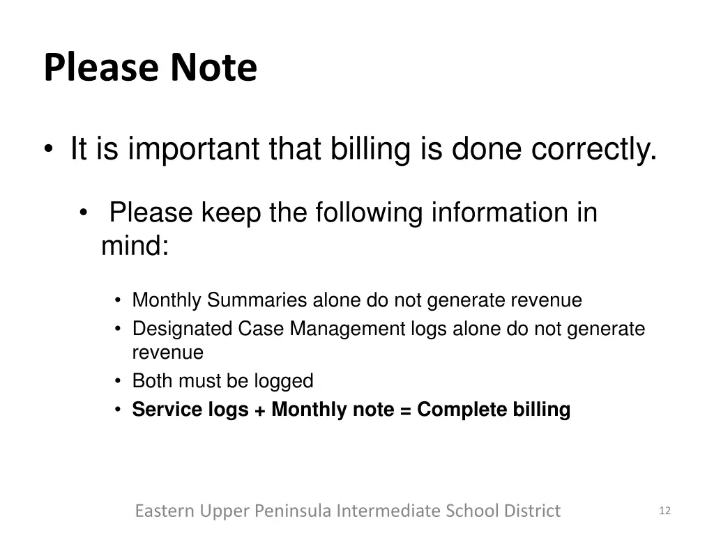 please note