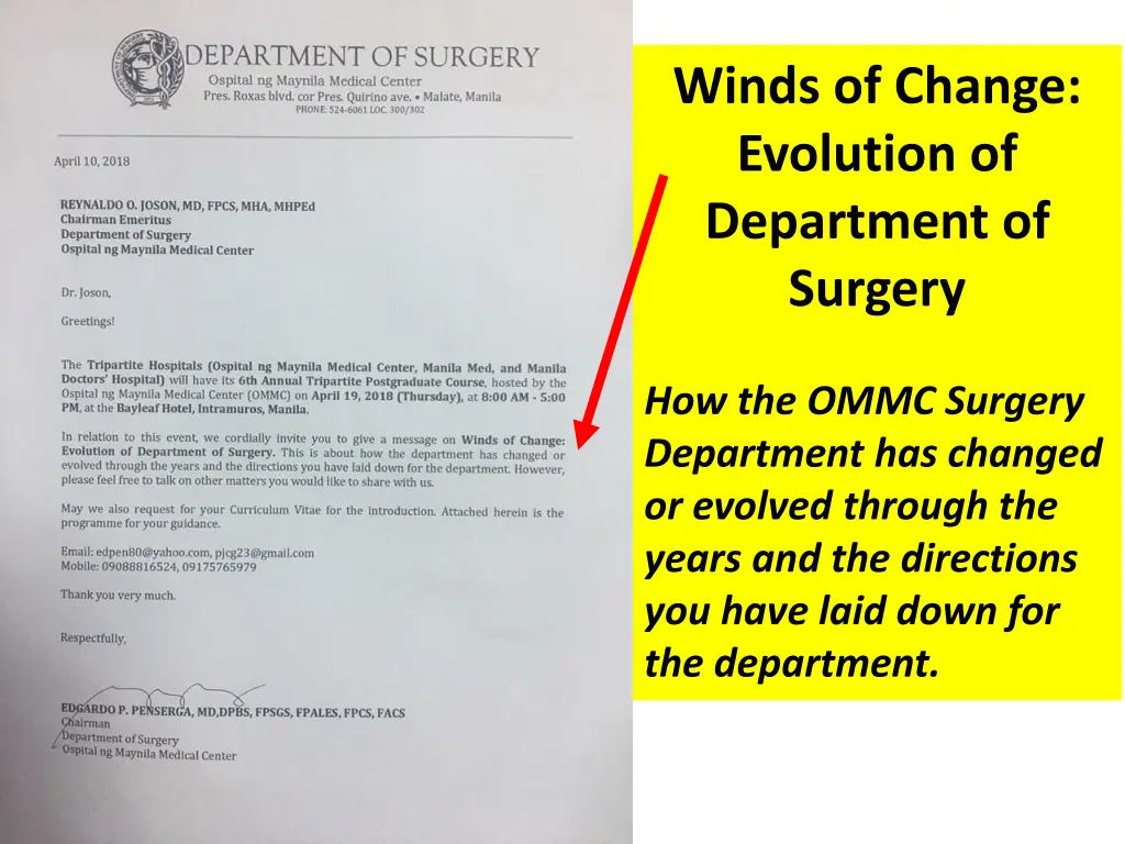 winds of change evolution of department of surgery