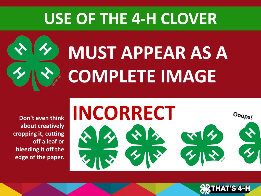use of the 4 h clover 1