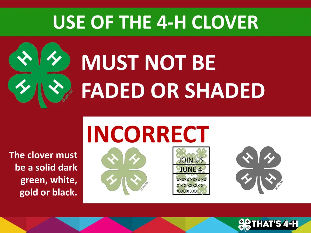 use of the 4 h clover 3