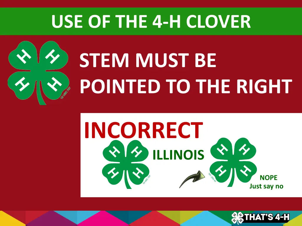 use of the 4 h clover 4
