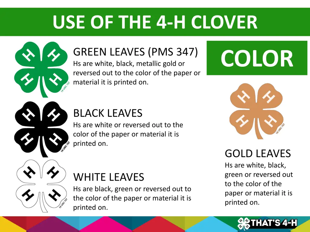 use of the 4 h clover 8
