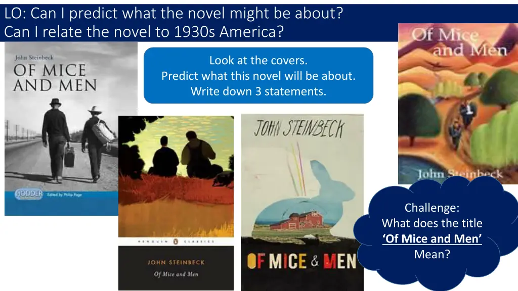 lo can i predict what the novel might be about
