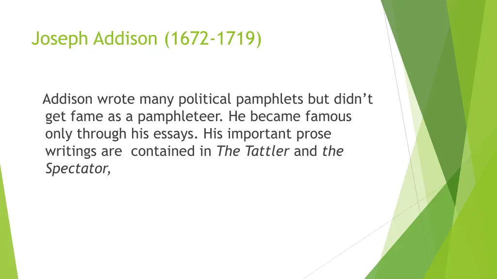 joseph addison 1672 1719