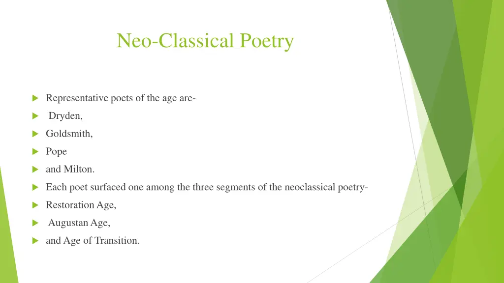 neo classical poetry
