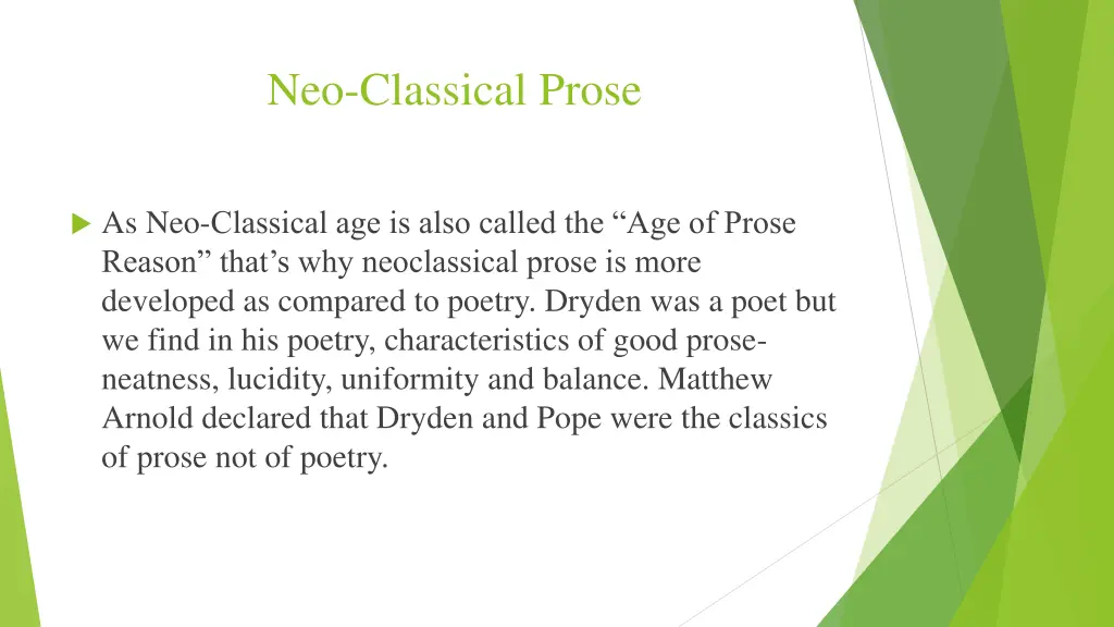 neo classical prose