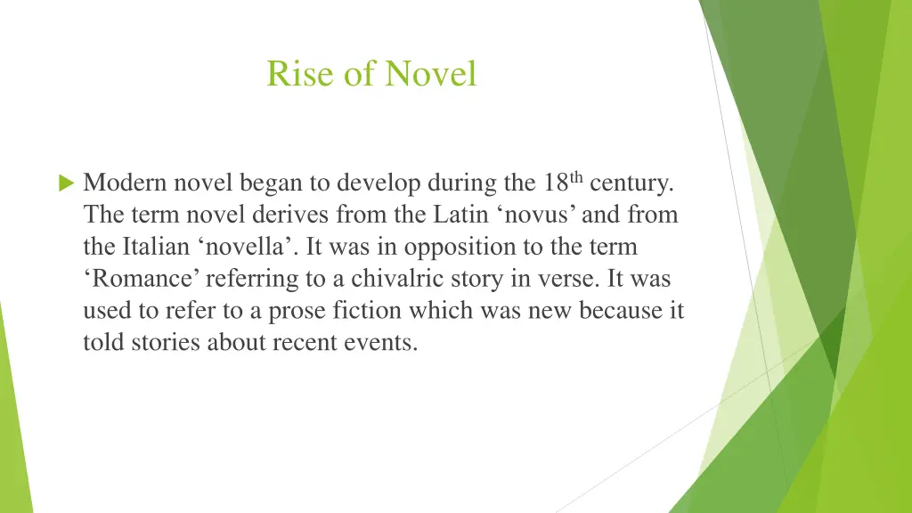 rise of novel