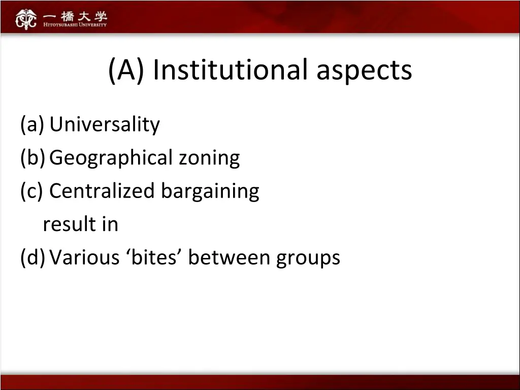 a institutional aspects