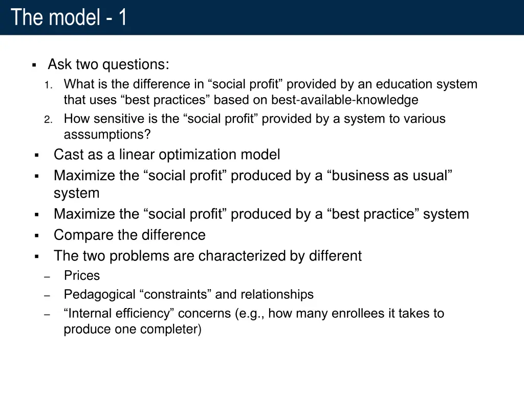 the model 1