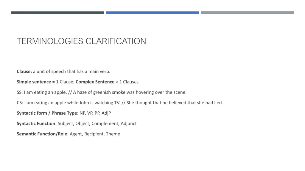 terminologies clarification