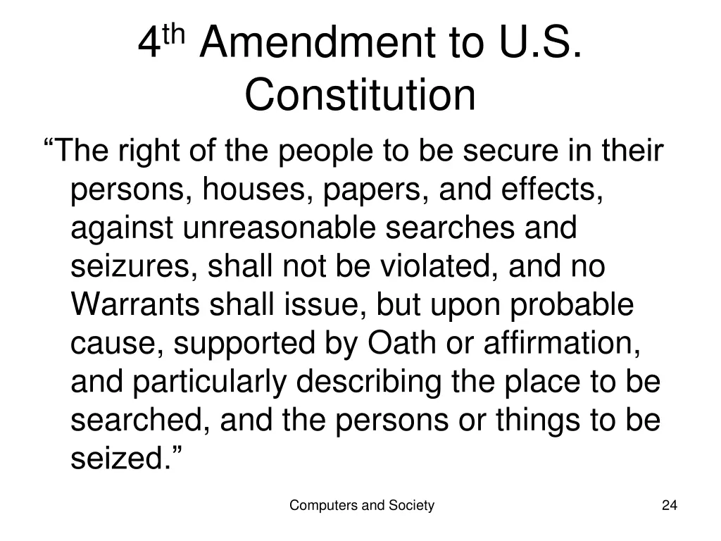 4 th amendment to u s constitution the right