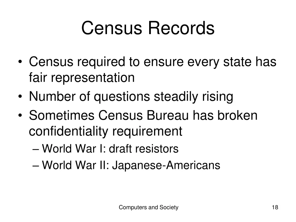 census records