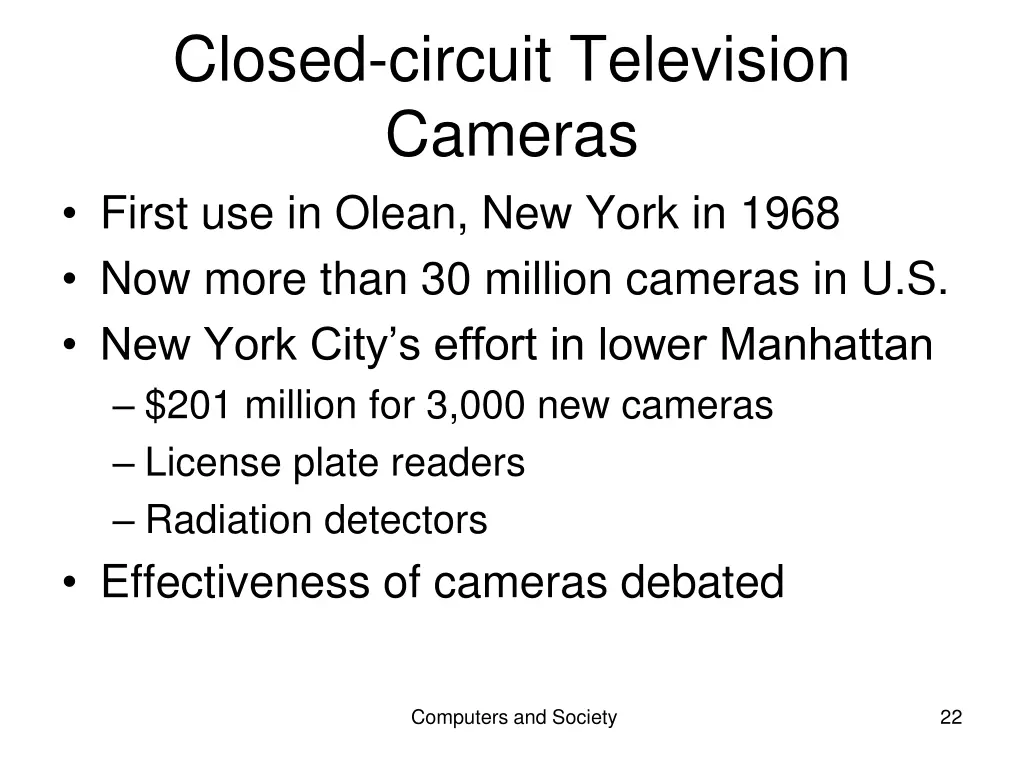 closed circuit television cameras first