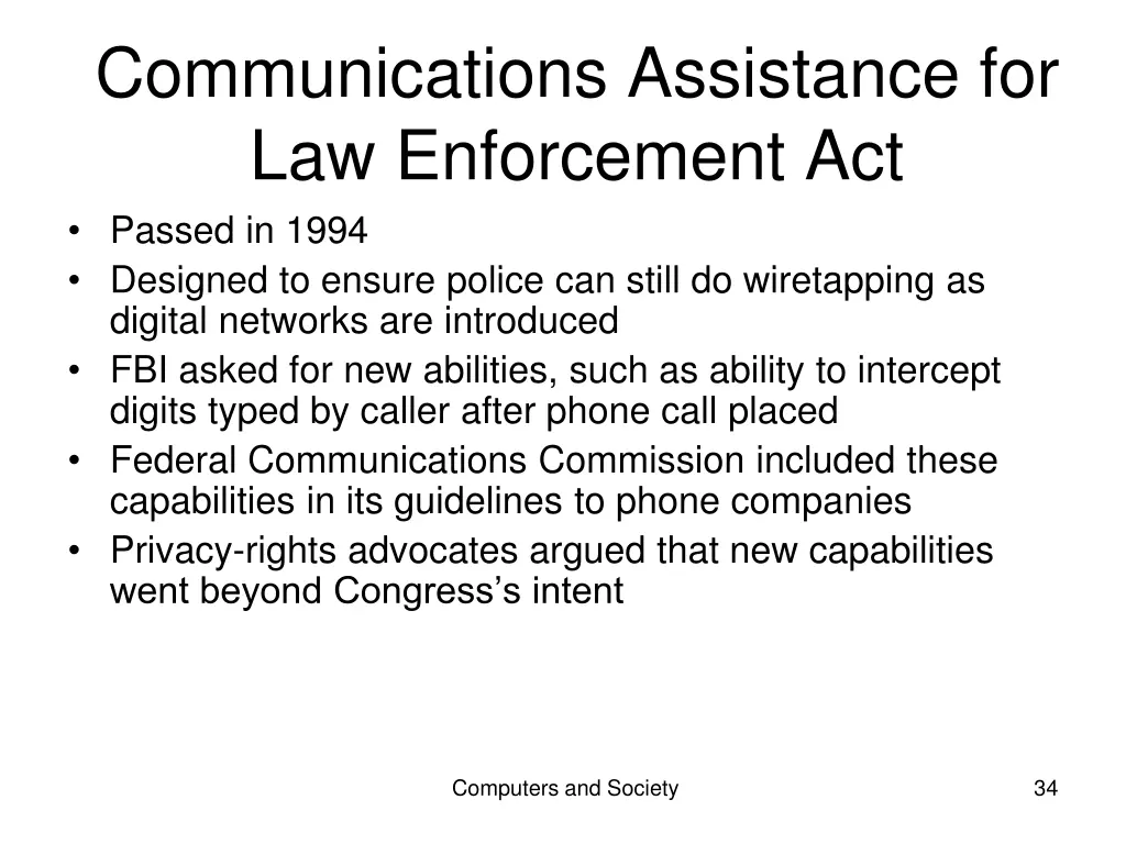 communications assistance for law enforcement