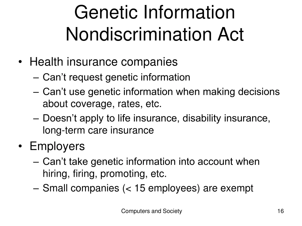 genetic information nondiscrimination act