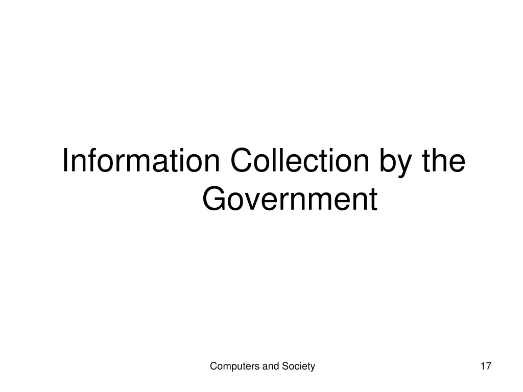 information collection by the government