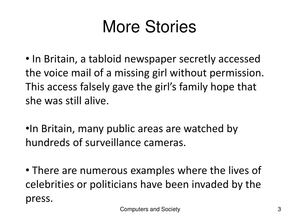 more stories
