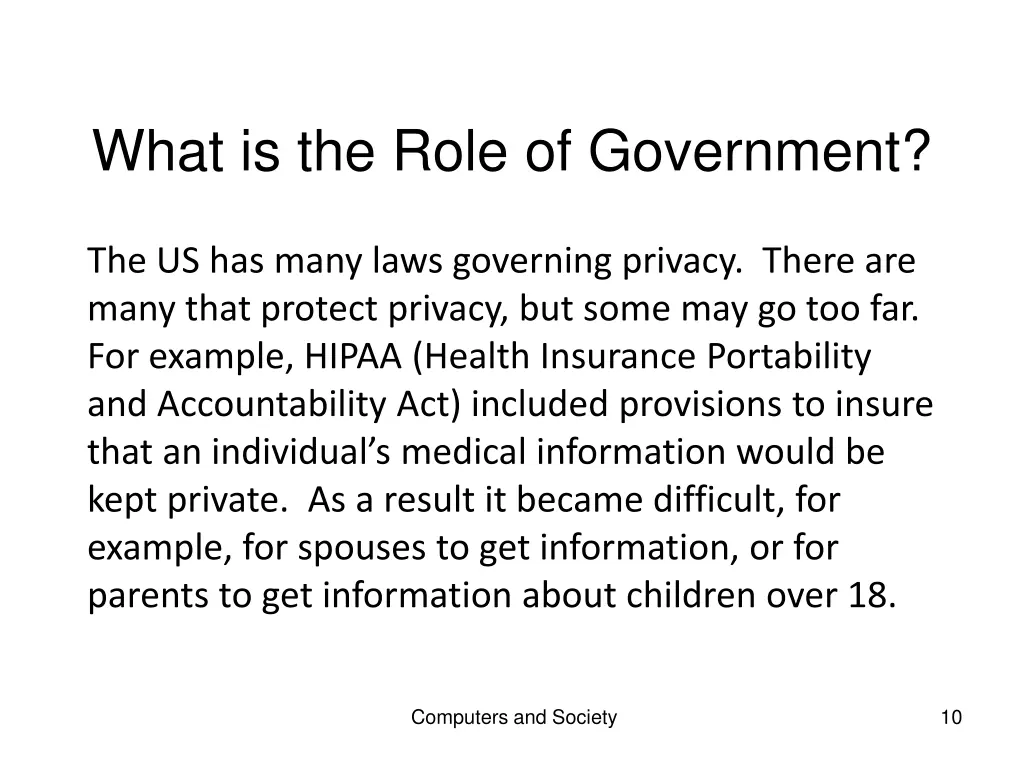 what is the role of government