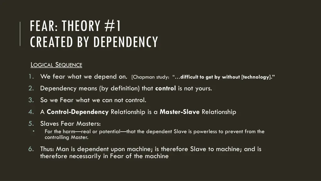 fear theory 1 created by dependency