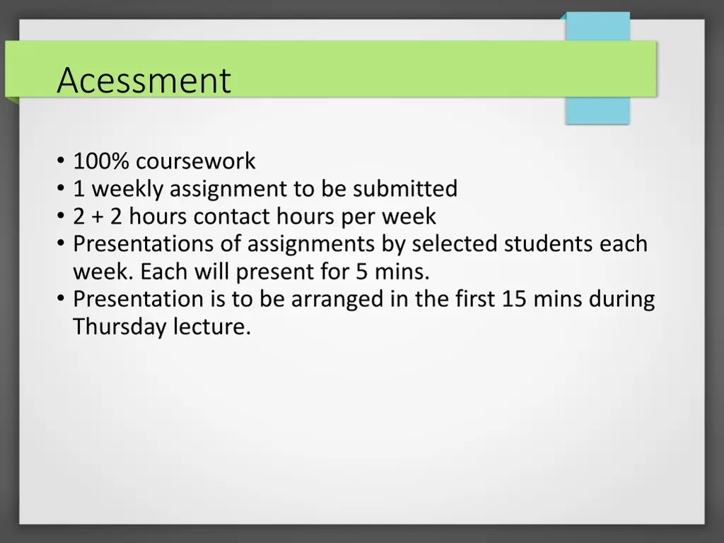 acessment