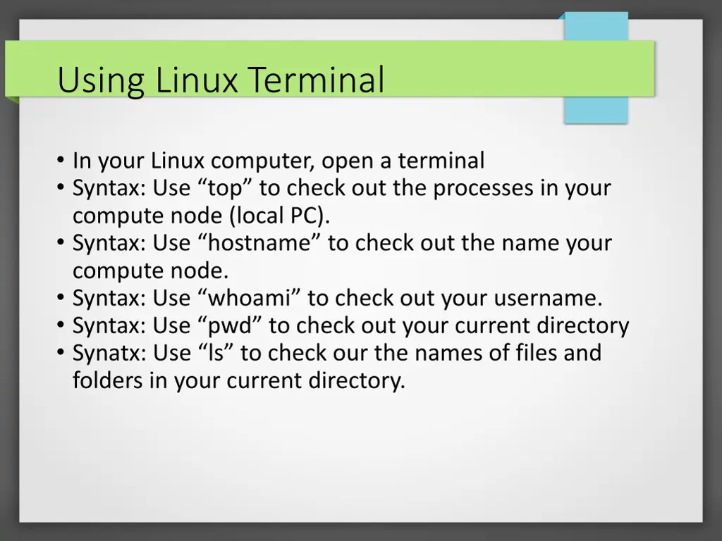 using linux terminal