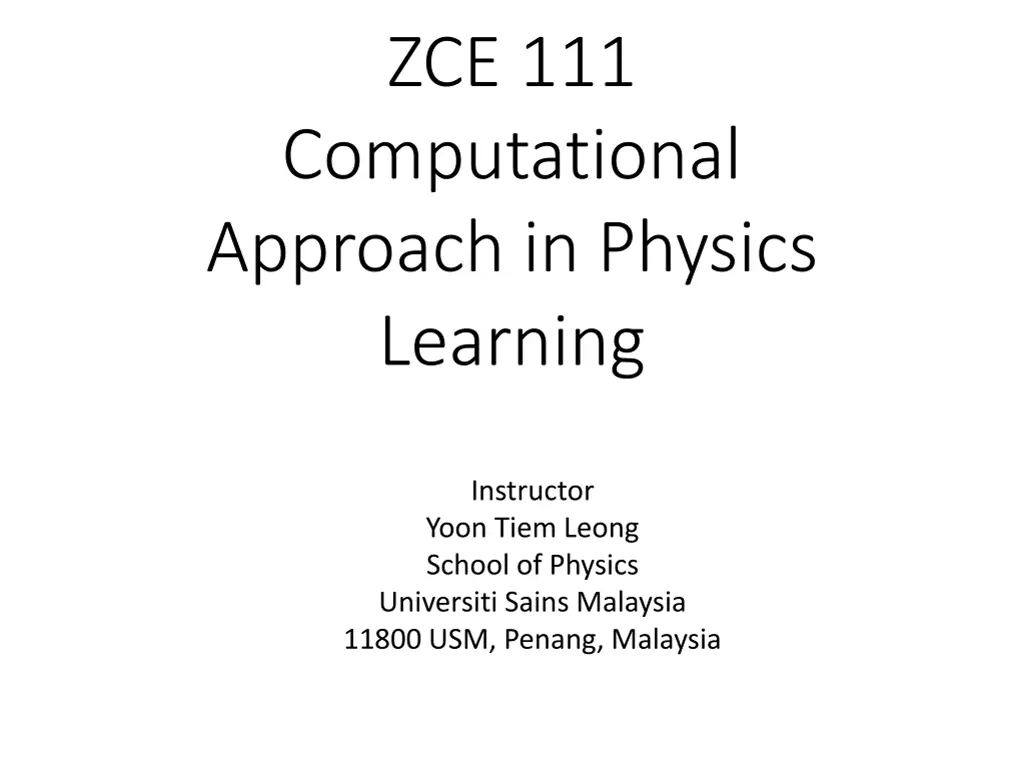 zce 111 computational approach in physics learning