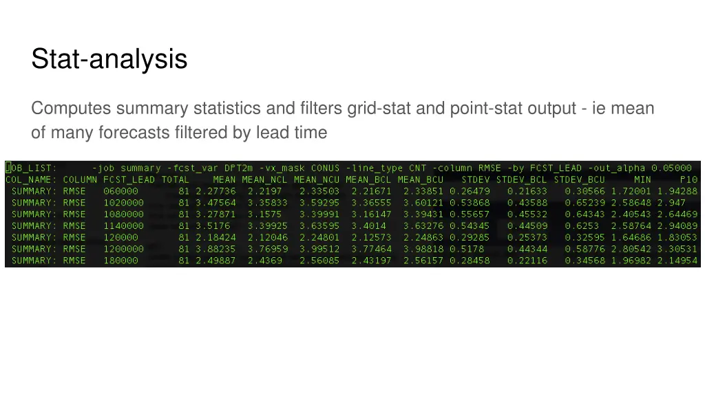 stat analysis