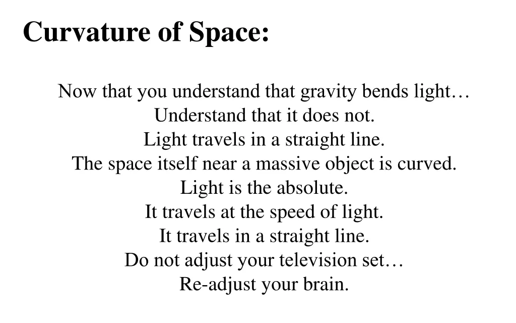 curvature of space