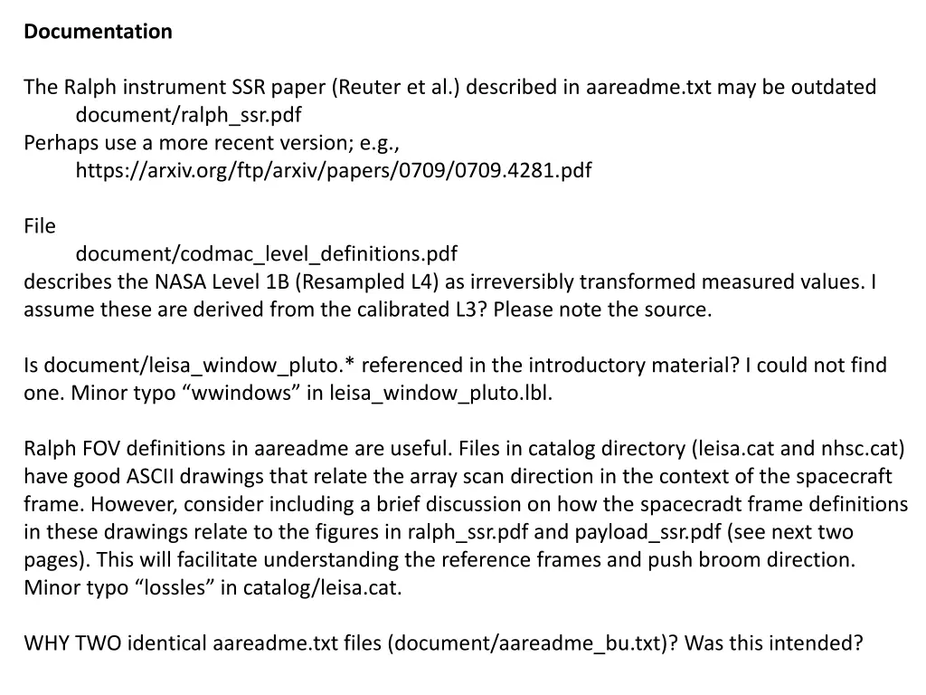 documentation