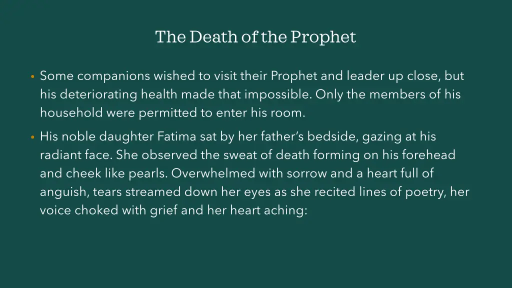 the death of the prophet 1