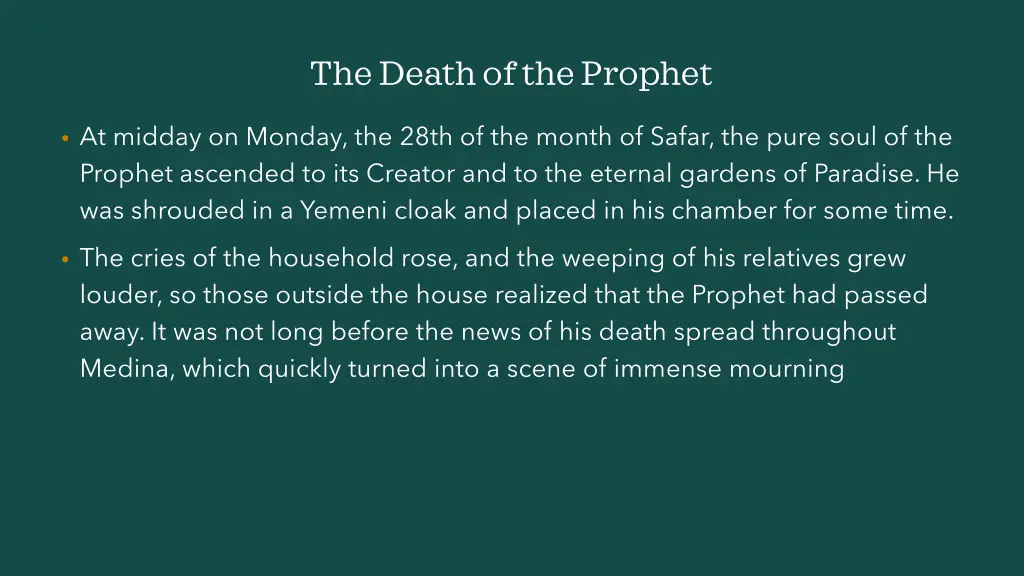 the death of the prophet 12