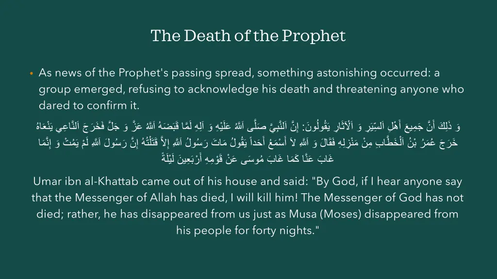 the death of the prophet 13