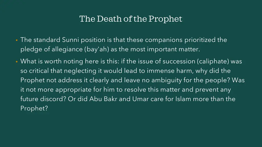 the death of the prophet 17