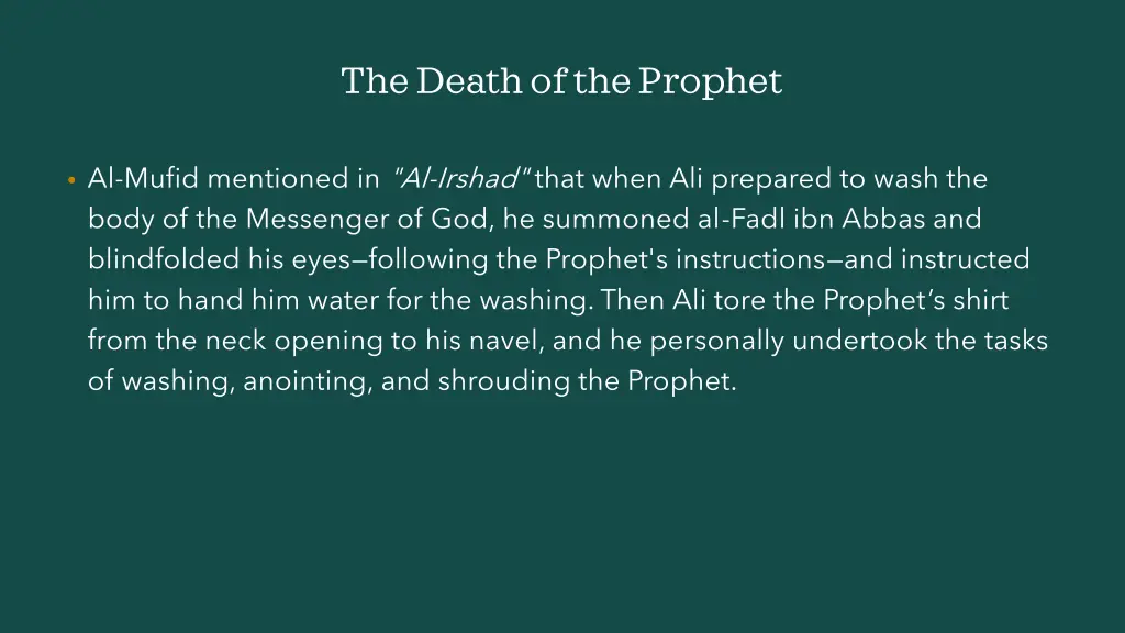the death of the prophet 18