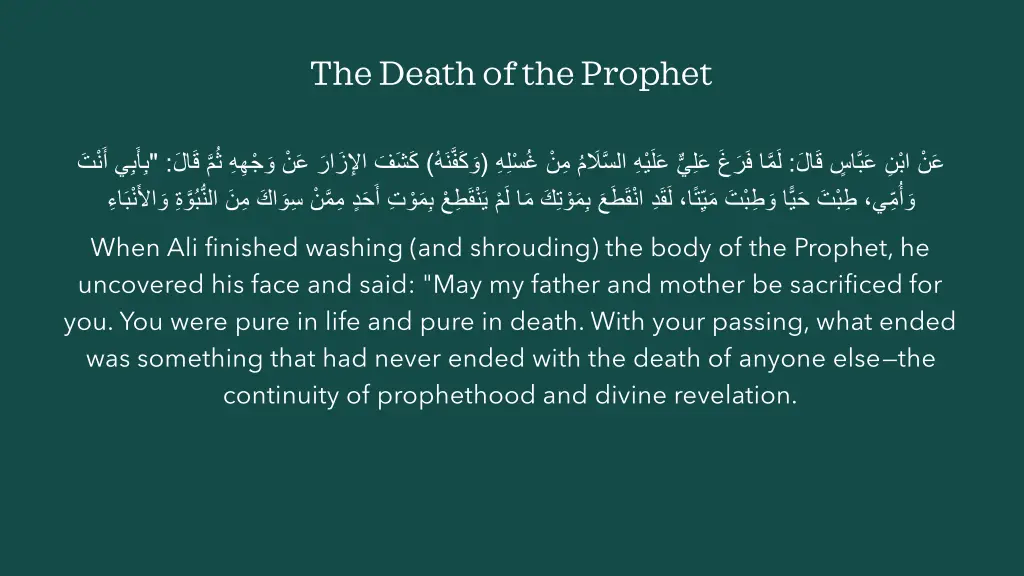 the death of the prophet 19