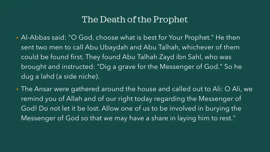 the death of the prophet 25