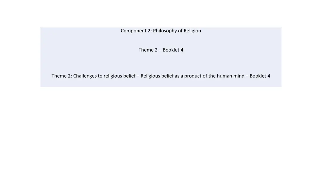 component 2 philosophy of religion