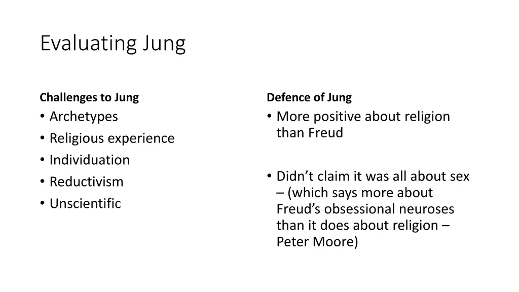 evaluating jung